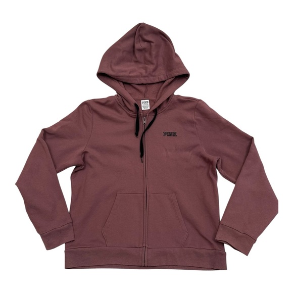 PINK Victoria's Secret Tops - Victoria’s Secret PINK Dark Pink Full Zip Hoodie - Womens Size XL